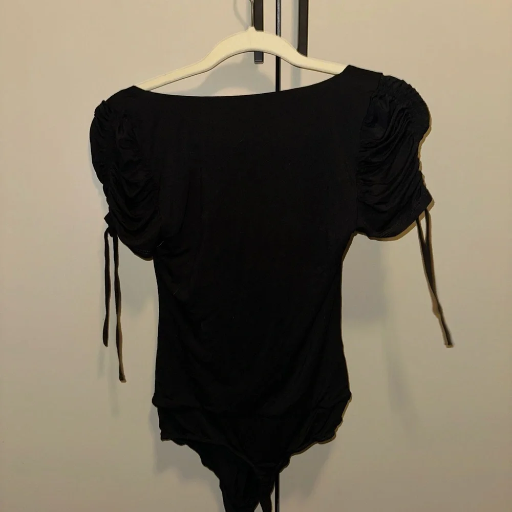 Lovers and Friends Jupiter Black Ruched Bodysuit size Small - Picture 10 of 10